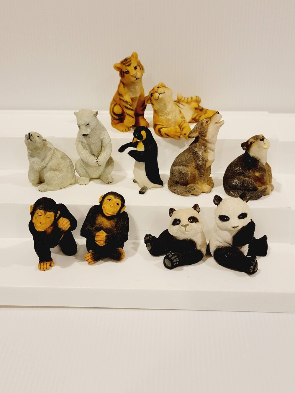 Hamilton Beach Assorted Mini Animal Figurine Set in Black White Brown Yellow